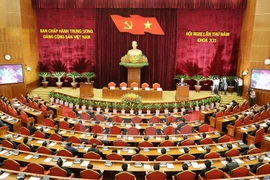 Quang cảnh Hội nghị lần thứ năm Ban Chấp hành Trung ương Đảng khóa XII. (Ảnh: Trí Dũng/TTXVN)