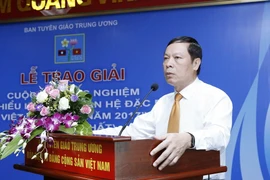 Ông Phạm Văn Linh, Phó Trưởng ban Tuyên giáo Trung ương, Trưởng ban chỉ đạo Cuộc thi phát biểu. (Ảnh: Văn Điệp/TTXVN)