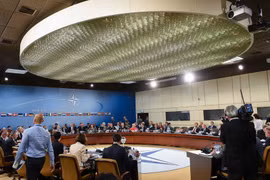 Toàn cảnh hội nghị Bộ trưởng Quốc phòng NATO ở Brussels ngày 29/6. (Nguồn: AFP/TTXVN)