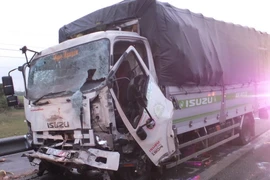 Hiện trường vụ tai nạn. (Ảnh: Nam Thái/TTXVN)