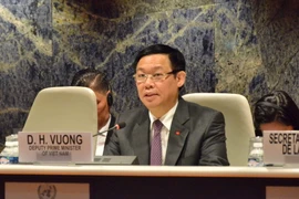 Phó Thủ tướng Chính phủ Vương Đình Huệ tham dự và phát biểu tại Phiên họp lần thứ 64 Ủy ban Thương mại và Phát triển của Hội nghị Liên hợp quốc về Thương mại và Phát triển (UNCTAD). (Ảnh: Hoàng Hoa/TTXVN)