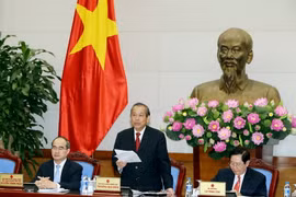 Phó Thủ tướng Chính phủ Trương Hòa Bình phát biểu kết luận hội nghị. (Ảnh: Nguyễn Dân/TTXVN)
