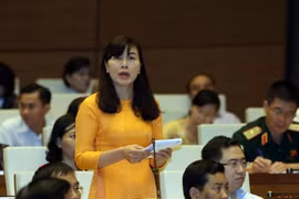 Đại biểu Quốc hội tỉnh Đắk Lắk Nguyễn Thị Xuân phát biểu. (Ảnh: Nguyễn Dân/TTXVN)