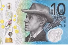 Tờ tiền mệnh giá 10 đôla mới của Australia. (Ảnh: Khánh Linh/Vietnam+)