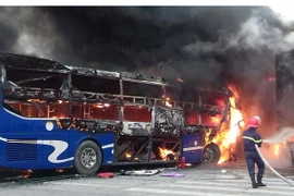 Hiện trường vụ cháy. (Ảnh: TTXVN phát)