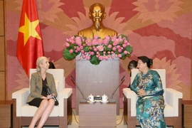 Chủ tịch Quốc hội Nguyễn Thị Kim Ngân tiếp bà Siren Gjerme Eriksen, Đại sứ Vương quốc Na Uy tại Việt Nam. (Ảnh: Doãn Tấn/TTXVN)