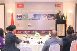Thủ tướng Sri lanka Ranil Wickremesinghe phát biểu. (Ảnh: Doãn Tấn/TTXVN)