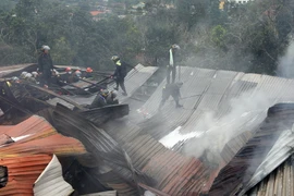 Hiện trường vụ hỏa hoạn. (Ảnh: Quốc Việt/TTXVN)