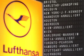 Danh sách các chuyến bay bị hủy do phi công đình công tại sân bay ở Frankfurt am Main, Đức ngày 23/11. (Nguồn: AFP/TTXVN)