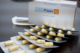 Thuốc Tasigna 200mg đặc trị bệnh bạch cầu mạn dòng tủy. (Ảnh: Phương Vy/TTXVN)
