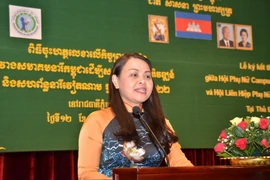 Chủ tịch Hội Liên hiệp Phụ nữ Việt Nam Nguyễn Thị Thu Hà. (Ảnh: Minh Hưng-Chanh Đa/TTXVN)