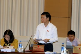 Ủy viên Ủy ban Thường vụ Quốc hội, Chủ nhiệm Ủy ban Pháp luật của Quốc hội Nguyễn Khắc Định phát biểu. (Ảnh: Nguyễn Dân/TTXVN)