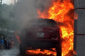 Hiện trường vụ cháy. (Ảnh: Trung Kiên/Vietnam+)