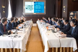 Một phiên họp của Ủy ban Liên chính phủ Việt Nam-Hà Lan về thích ứng với biến đổi khí hậu và quản lý nước. (Nguồn: TTXVN)