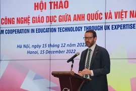 Ông Iain Flew, Đại sứ Vương quốc Anh tại Việt Nam tin tưởng hội thảo sẽ giúp Vương quốc Anh hỗ trợ tốt hơn cho giáo dục và đào tạo Việt Nam. (Ảnh: Việt Anh/Vietnam+)