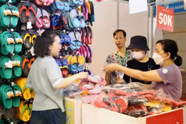 Hơn 60 gian hàng của các công ty Thái Lan tham dự Tuần lễ sản phẩm Thái Lan tại Quảng Ninh. (Ảnh: Văn Đức/TTXVN)