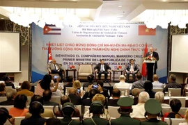 Thủ tướng Cộng hòa Cuba Manuel Marrero Cruz phát biểu tại buổi tiếp. (Ảnh: An Đăng/TTXVN)