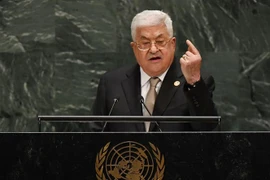 Tổng thống Palestine Mahmoud Abbas phát biểu tại khóa họp lần thứ 74 của Đại hội đồng LHQ ở New York (Mỹ) ngày 26/9/2019. (Ảnh: AFP/TTXVN)