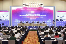 Quang cảnh Phiên toàn thể (tọa đàm cấp cao). (Ảnh: An Đăng/TTXVN)