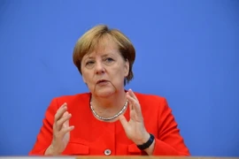 Thủ tướng Angela Merkel tại cuộc họp báo ở Berlin ngày 29/8. (Ảnh: AFP/TTXVN)