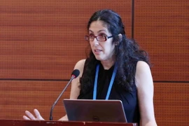 Đại biểu Quốc tế phát biểu tại hội thảo. (Ảnh: Phương Hoa/TTXVN)