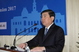 Chủ tịch Ủy ban Nhân dân Thành phố Hồ Chí Minh Nguyễn Thành Phong. (Ảnh: Thanh Vũ/TTXVN)