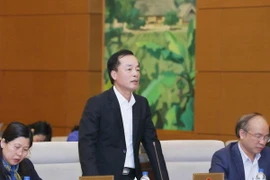 Bộ trưởng Bộ Xây dựng Phạm Hồng Hà phát biểu tại phiên họp. (Ảnh: Phương Hoa/TTXVN)