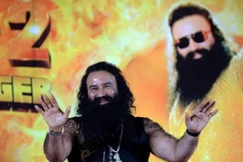Gurmeet Ram Rahim Singh tại cuộc họp báo ở Mumbai của Ấn Độ. (Ảnh: AFP/TTXVN)