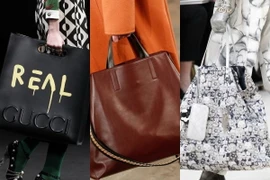 Túi xách cỡ lớn đổ bộ sàn diễn mùa mốt Thu Đông 2016 - từ trái qua: Gucci, Boss, Chanel. (Ảnh: Vogue)