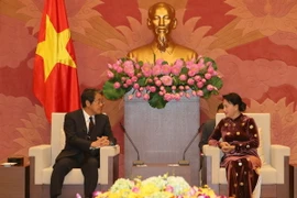Chủ tịch Quốc hội Nguyễn Thị Kim Ngân tiếp Ngài Umeda Kunio, Đại sứ Nhật Bản tại Việt Nam đến chào xã giao, nhân dịp nhận nhiệm kỳ công tác tại Việt Nam. (Ảnh: Trọng Đức/TTXVN)