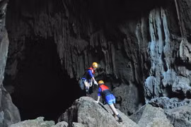 Hang Tối có chiều dài 5.258m thuộc Di sản Thiên nhiên thế giới Vườn Quốc gia Phong Nha-Kẻ Bàng, Quảng Bình. (Ảnh: Minh Đức/TTXVN)