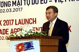 Thứ trưởng Bộ Công thương Hoàng Quốc Vượng phát biểu tại lễ công bố. (Ảnh: Trần Việt/TTXVN)