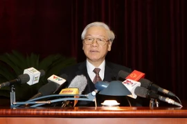 Tổng Bí thư Nguyễn Phú Trọng phát biểu chỉ đạo Hội nghị. (Ảnh: Trí Dũng/TTXVN)