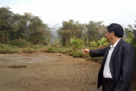 Một điểm sụt lún tại huyện Chợ Đồn, tỉnh Bắc Kạn. (Ảnh: Mạnh Hà/TTXVN)