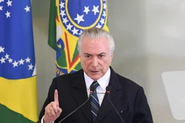 Tổng thống Brazil Michel Temer. (Ảnh: AFP/TTXVN)