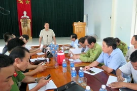 Phó Chủ tịch UBND tỉnh Quảng Nam chỉ đạo xử lý vụ phá rừng tại Tiên Lãnh. (Ảnh: Nguyễn Sơn/TTXVN)