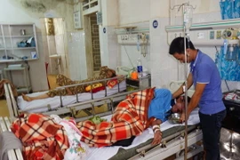 Nạn nhân đang được chăm sóc tại bệnh viện. (Ảnh: Dư Toán/TTXVN)
