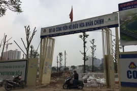 Dự án Công viên hồ điều hòa Nhân Chính. (Ảnh: Nguyễn Thắng/TTXVN)