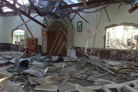 Hiện trường vụ tấn công đẫm máu nhằm vào trung tâm huấn luyện cảnh sát ở Gardez ngày 17/10. (Nguồn: THX/TTXVN)