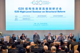 Các quan chức cấp cao tham dự diễn đàn tại Hội nghị G20 ở Thượng Hải. Ảnh minh họa. (Nguồn: THX/TTXVN)