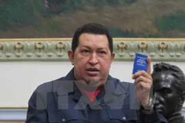 Tổng thống Hugo Chavez tại thủ đô Caracas ngày 8/12/2012. (Nguồn: THX/TTXVN)