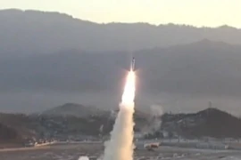 Hình ảnh một vụ phóng tên lửa hạt nhân của Triều Tiên. (Nguồn: WJLA)