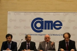 Chủ tịch Liên đoàn doanh nghiệp vừa Argentina (CAME) Fabián Tarrío phát biểu khai mạc Hội thảo doanh nghiệp Argentina-Việt Nam. (Ảnh: Diệu Hương/Vietnam+)