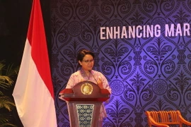 Bộ trưởng Ngoại giao Indonesia Retno Marsudi phát biểu tại buổi lễ. (Ảnh: Đỗ Quyên/TTXVN) 
