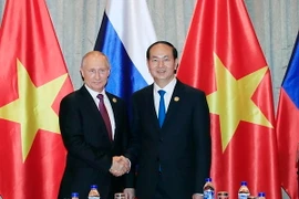 Chủ tịch nước Trần Đại Quang gặp Tổng thống Nga Vladimir Putin. (Ảnh: TTXVN)