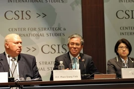 Đại sứ Việt Nam tại Mỹ Phạm Quang Vinh tại hội thảo. (Ảnh: Thanh Tuấn/Vietnam+)