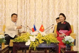 Chủ tịch Quốc hội Nguyễn Thị Kim Ngân tiếp Chủ tịch Hạ viện Philippin, Pantaleon Alvarez. (Ảnh: Trọng Đức/TTXVN) 