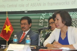 Đại sứ Việt Nam tại Mexico Lê Linh Lan phát biểu tại hội thảo. (Ảnh: Việt Hùng/Vietnam+)