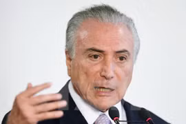 Tổng thống Brazil Michel Temer phát biểu tại một sự kiện ở Brasilia. (Nguồn: AFP/TTXVN)