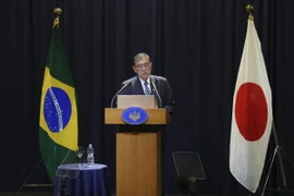 Thủ tướng Nhật Bản Shigeru Ishiba phát biểu họp báo tại Rio de Janeiro, Brazil ngày 19/11/2024. (Nguồn: Kyodo/TTXVN) 